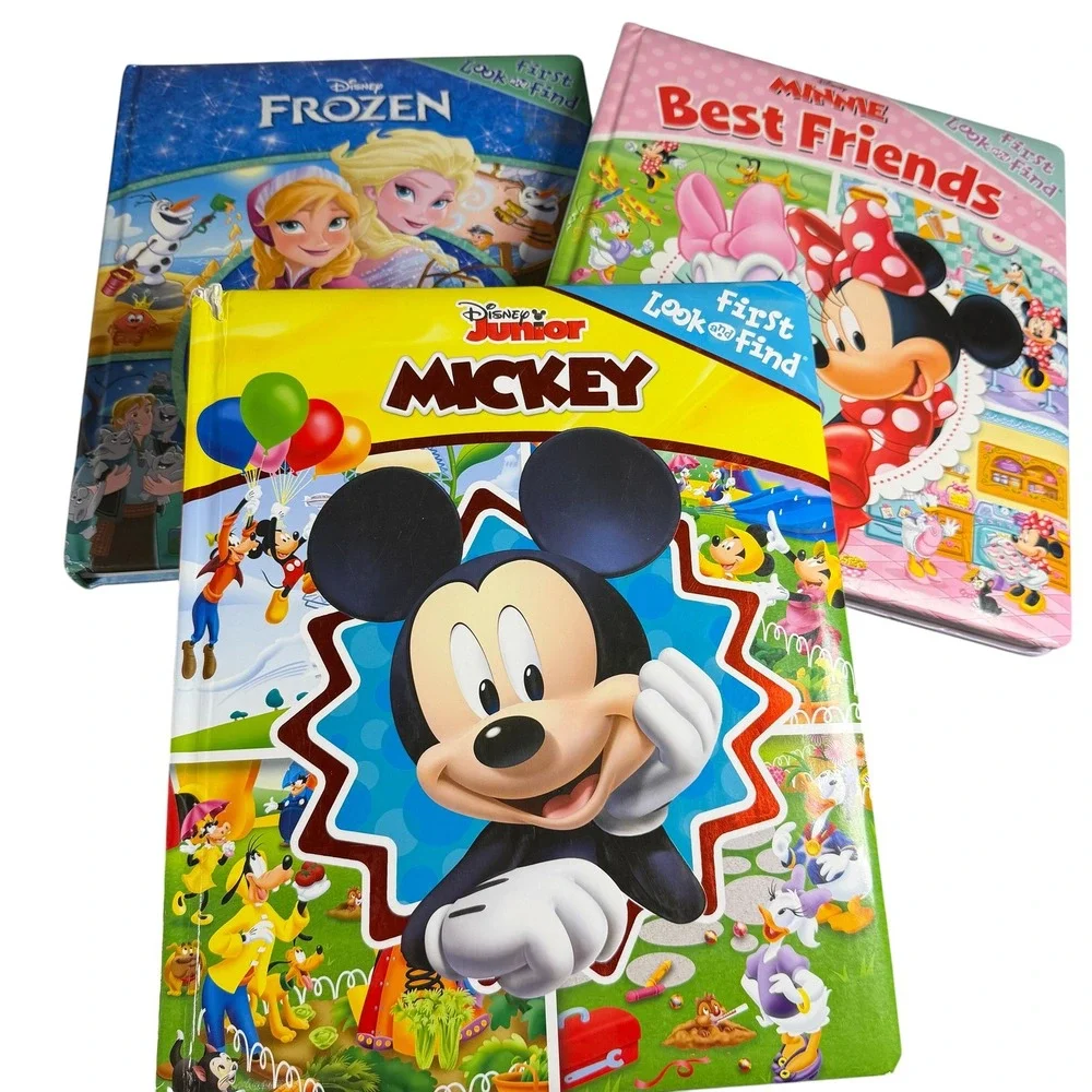 Disney First Look and Find 3 Book Set Mickey Frozen Minnie Board Books pi kids